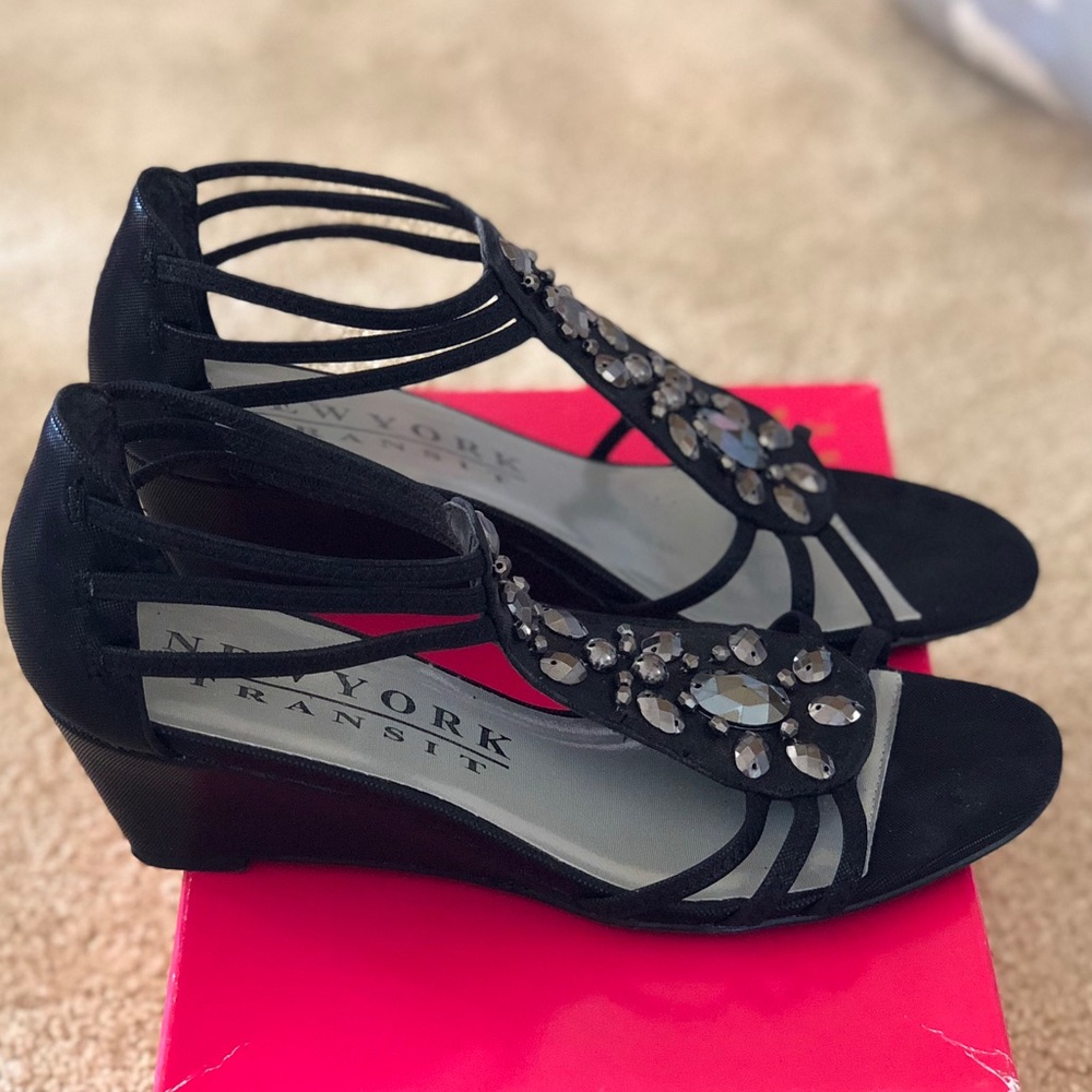 New York transit wedge heels, size 7.5